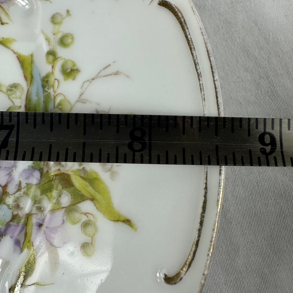 ANTQ Carl Tielsch CT Altwasser Germany Porcelain Plates Purple Violets 4 set 8" - Picture 16 of 16
